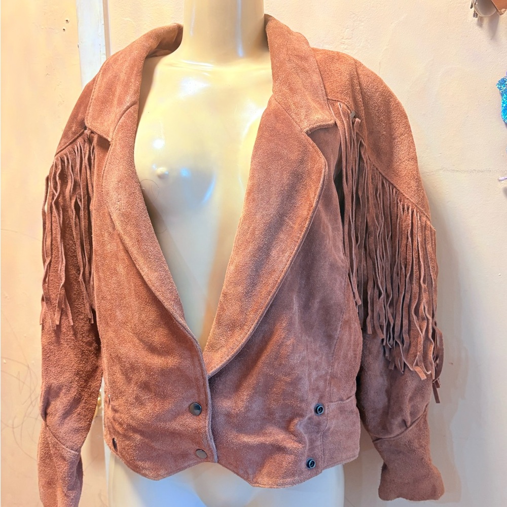 Vintage Yearbook 1991  suede fringe jacket